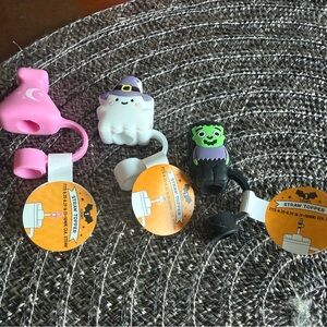 Target Halloween Straw Toppers - Pink, White, Black